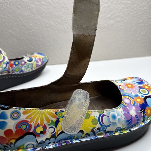 Alegria Paloma Floral Button Mary Jane Colorful Shoes Women's size 38 8 8.5 - Picture 10 of 16